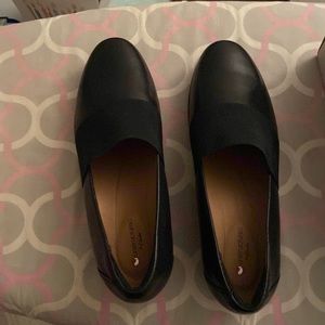 Black leather shoes